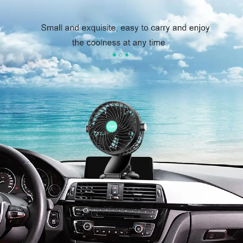 Универсальный Регулируемый автомобильный вентилятор 12 В/24 В 360 градусов с двумя
