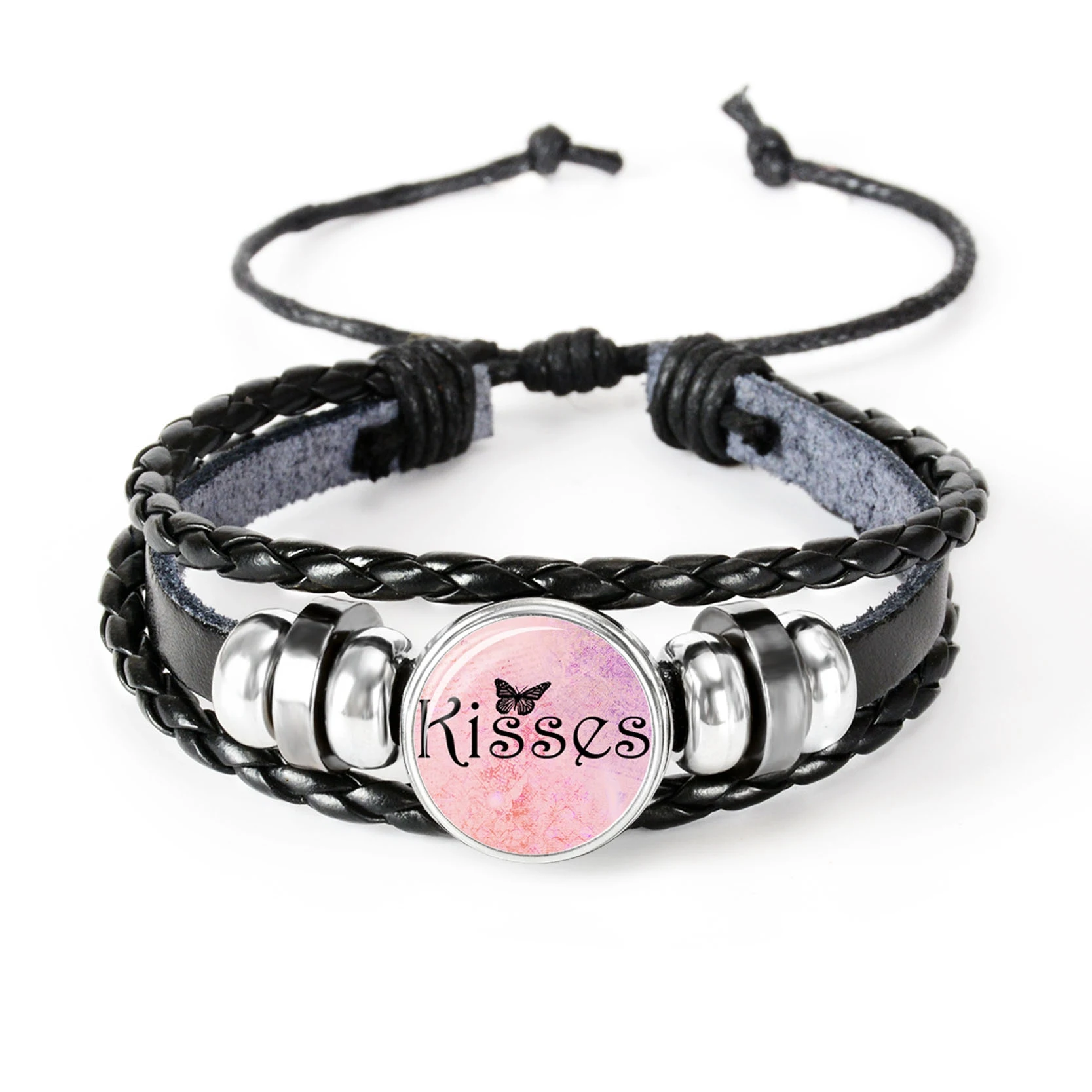 Браслет Angel Love ручной работы плетеный выпуклый стеклянный браслет модный черный