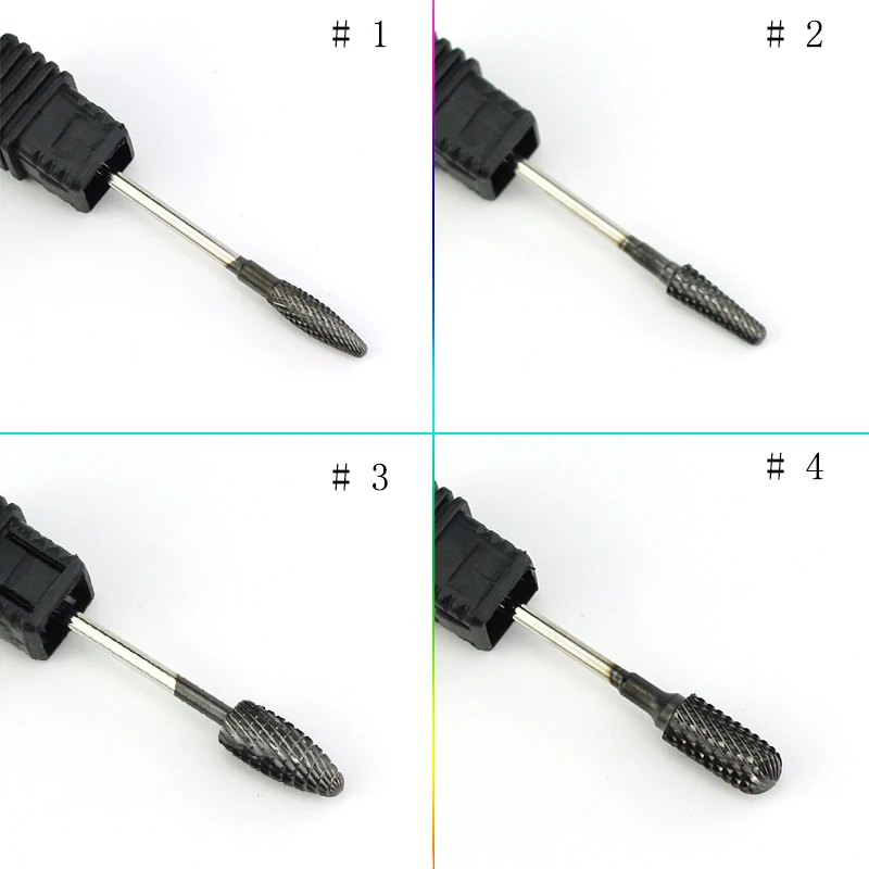 1 шт. черный карбид фрезы для ногтей Вольфрамовая сталь вращающиеся очистки