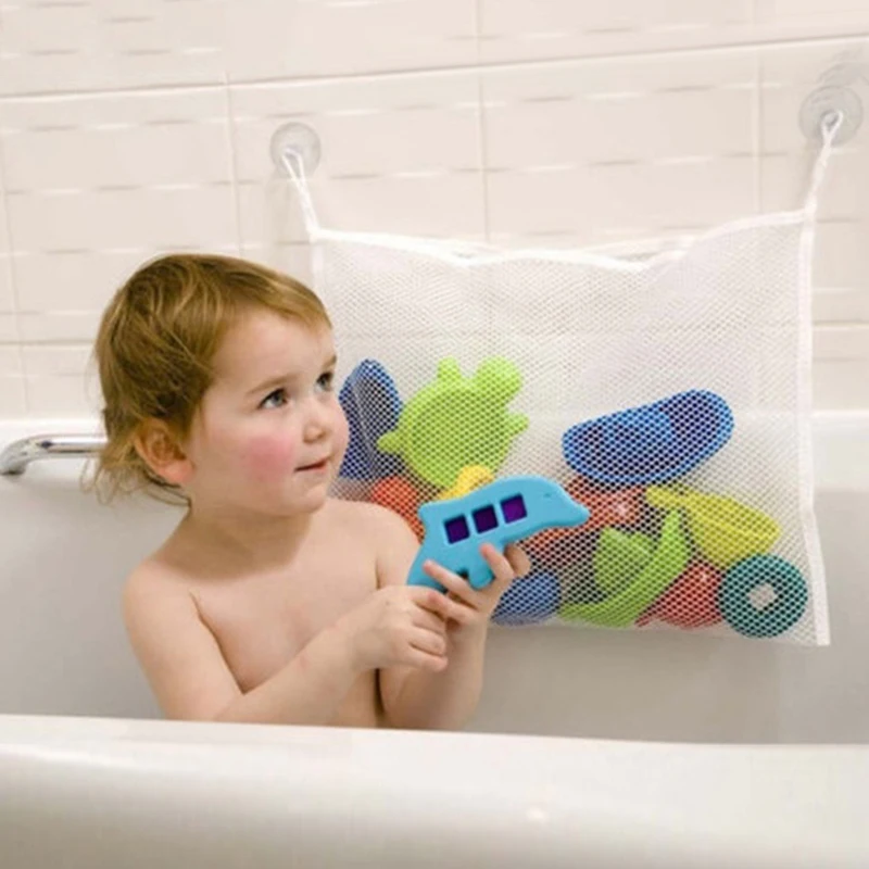 Baby Bathroom Mesh Bag Sucker Design For Bath Toys Bags Kids Toy Storage Net Infant Bathing Hanging Organizer | Игрушки и хобби