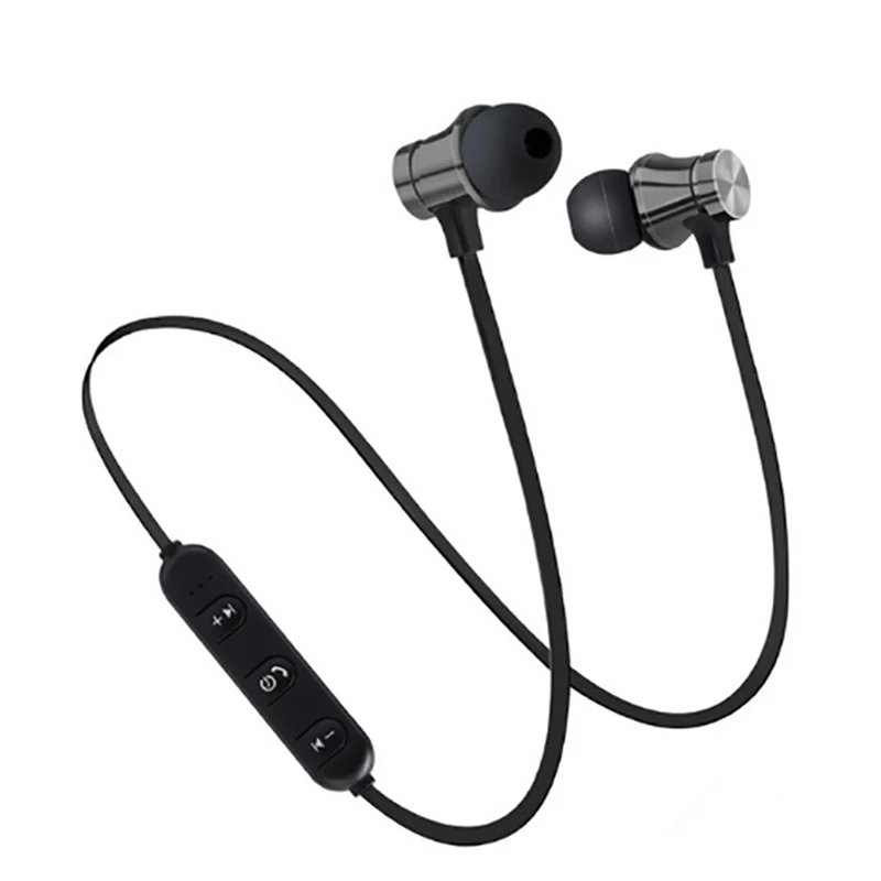 Черный NATTHSWE магнитные беспроводные bluetooth наушники XT11 музыка спорт громкой связи беспроводные наушники с микрофоном для мобильных телефонов - Цвет: Черный