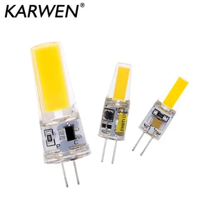Приглушаемая светодиодная лампочка COB G4 G9 E14, сменные галогенные лампы для люстры, 3 Вт, 6 Вт, 12 В, 220 В переменного тока