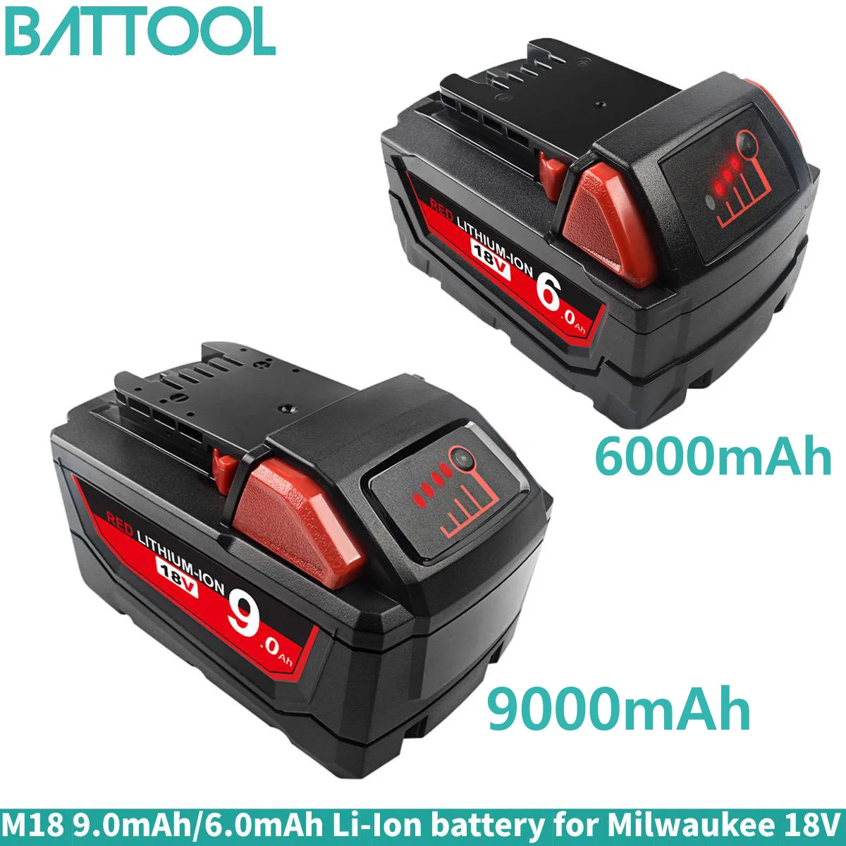 

Сменный литий-ионный аккумулятор M18 9000 мАч для Milwaukee 18V XC 48-11-1850 48-11-1862 48-11-1840 48-11-1828 48-11-1815 48-11-1860