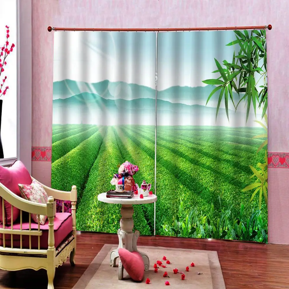 

Green grass landscape 3D Blackout Window Curtains For Living room Hotel Office Curtain Drapes Cortinas para sala