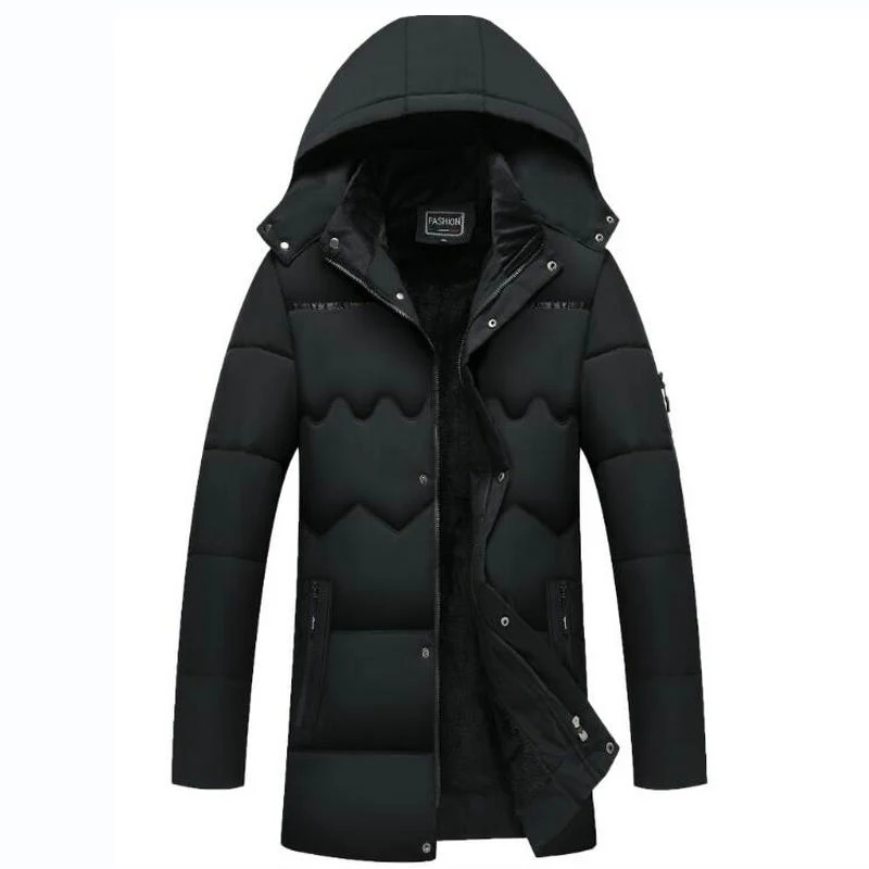 Hooded Black Men Winter Jacket 2021 New Fashion Warm Hip Hop Streetwear Man Jacket and Coat Windproof Male Parkas Winter Jacket