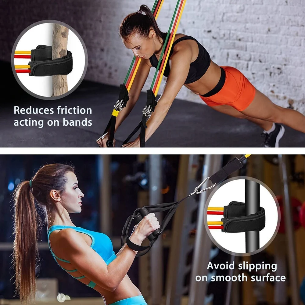 Набор эспандеров (11 шт.) тренировочные ленты с анкерными ручками ремешок на