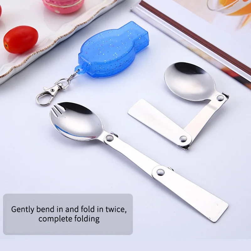 Складная карманная ложка посуда для кемпинга портативная сверхмаленькая из