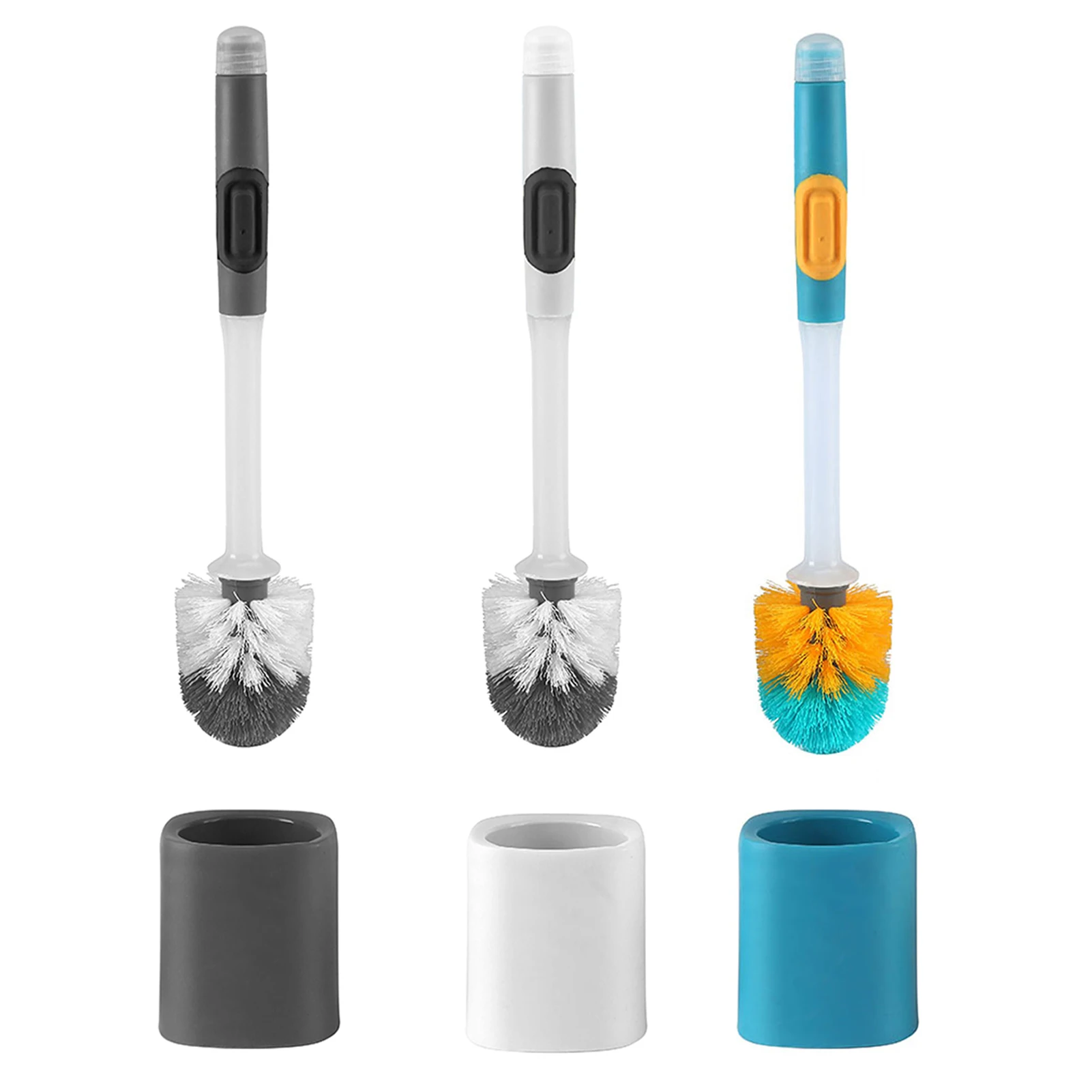 

2021 New Silicone Toilet Brush Wall Mount Soft Bristles Brush No Dead Ends Handle Toilet Cleaning Brush With Base Cleaning Brush