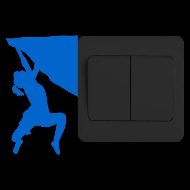 Мультфильм альпинист светится в темноте настенный стикер для выключателя