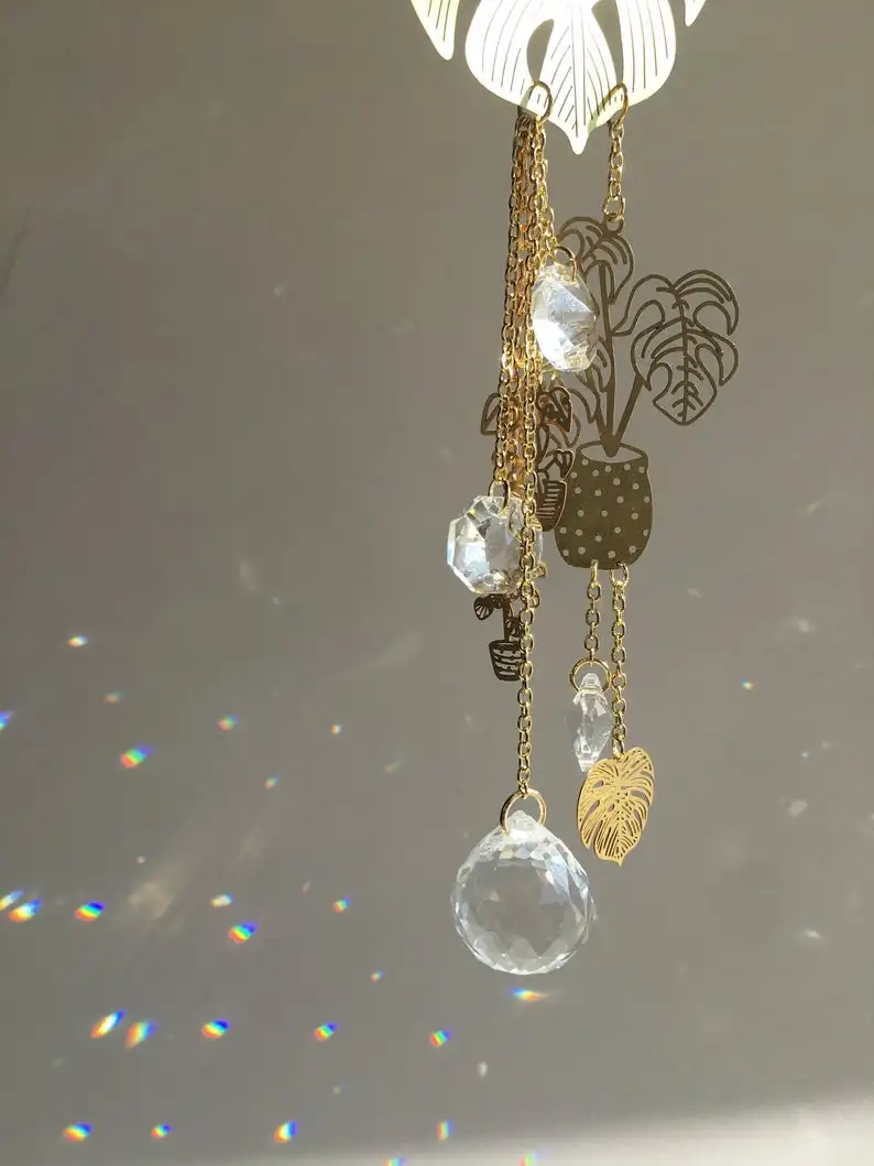 Ловец от солнца Monstera подвеска для растений суккулент призма подвешивания