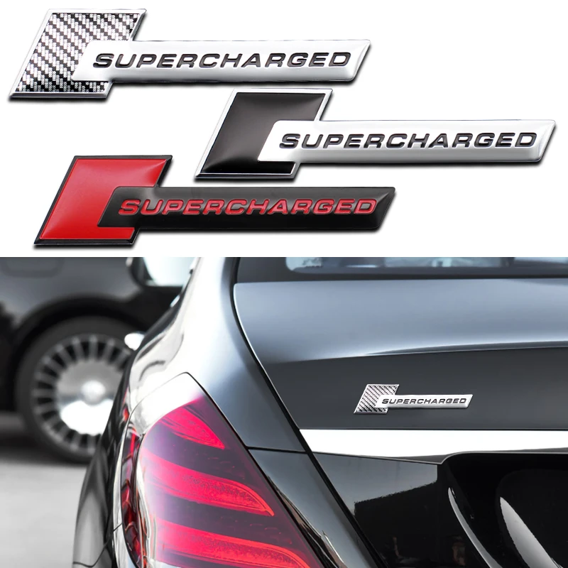 

3D Car Styling Sticker Aluminum alloy SUPERCHARGED Emblem Badge Decorative decals For Land Rover Range Rover Audi A3 A4 A5 A6 Q7