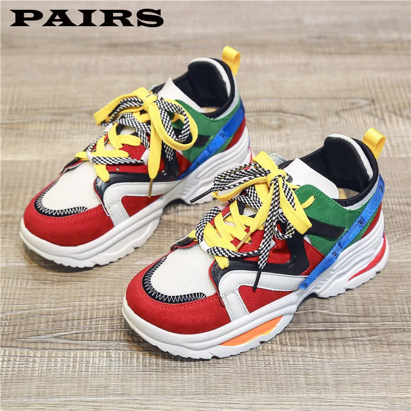 Кроссовки женские на толстой подошве модная обувь платформе массивные кеды в