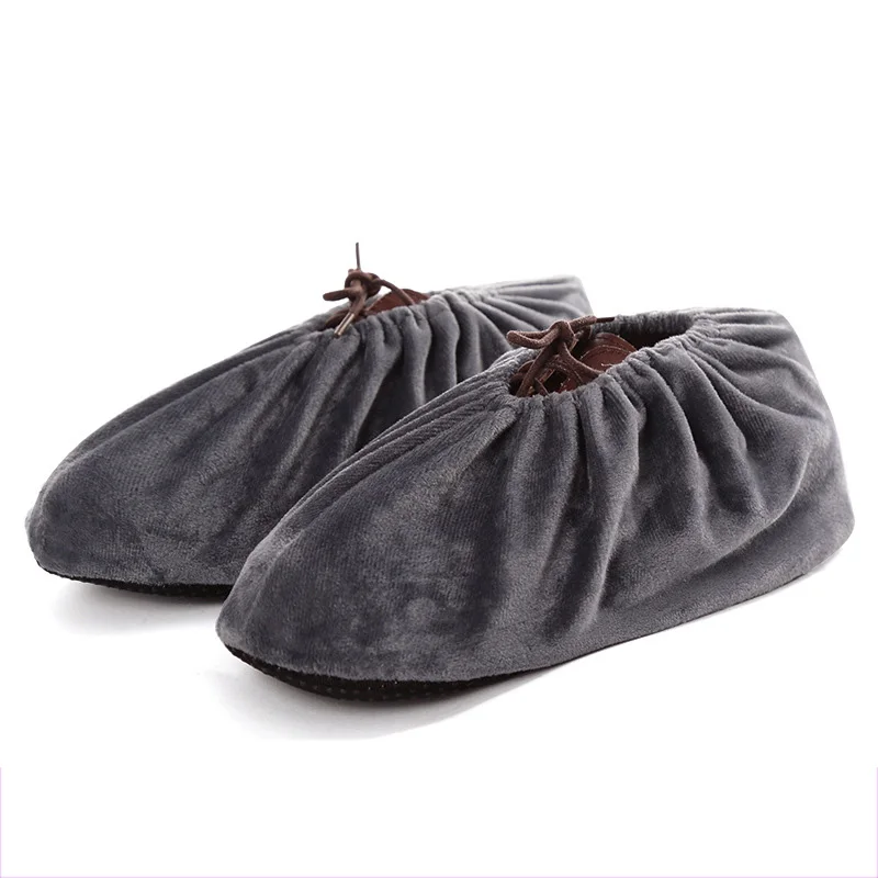 1 пара фланелевая обувь унисекс нескользящая однотонная моющаяся многоразовая