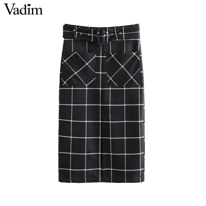 Женское элегантное платье vadim клетчатая юбка миди с поясом бабочкой и молнией