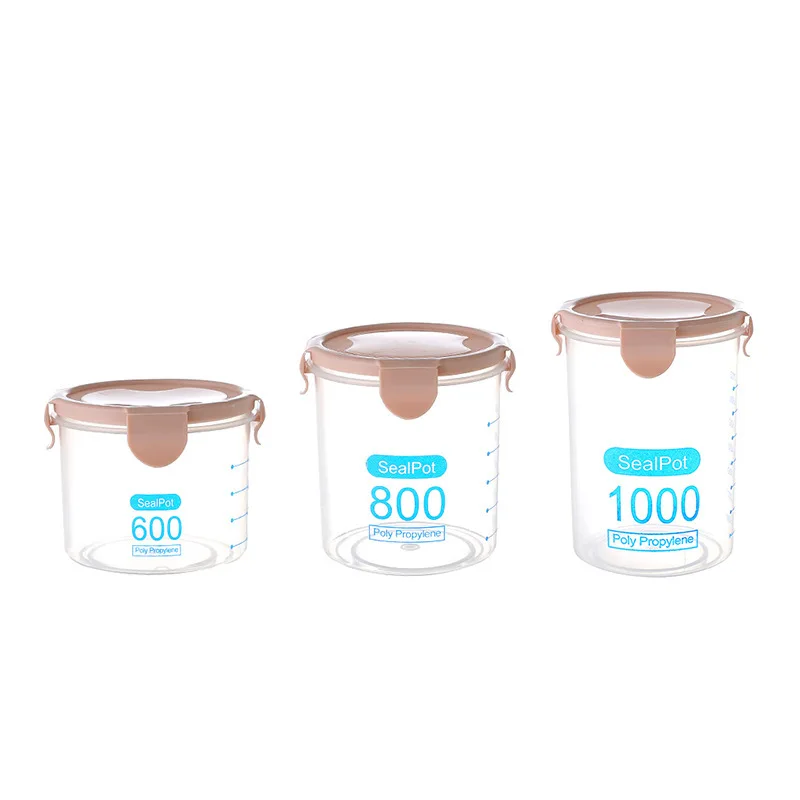 

Kitchen Transparent Food Preservation Sealed Can Storage Tank with Cover Plastic Grain Grain Storage Can Snack Storage Box