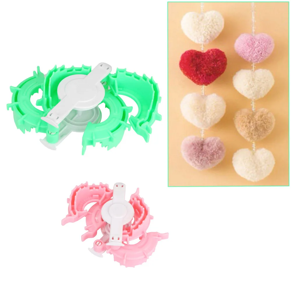 2 шт. в форме сердца помпон для создания пушистых шариков ткацкий станок ткацкого