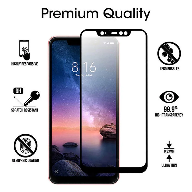 2 шт Защитное стекло для Redmi 6A закаленное на 6 Pro протектор экрана Xiaomi Note | Мобильные