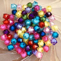 100pcsbag 10mm transparent square acrylic faceted bead in a round bead beads jewellery craft diy accessories