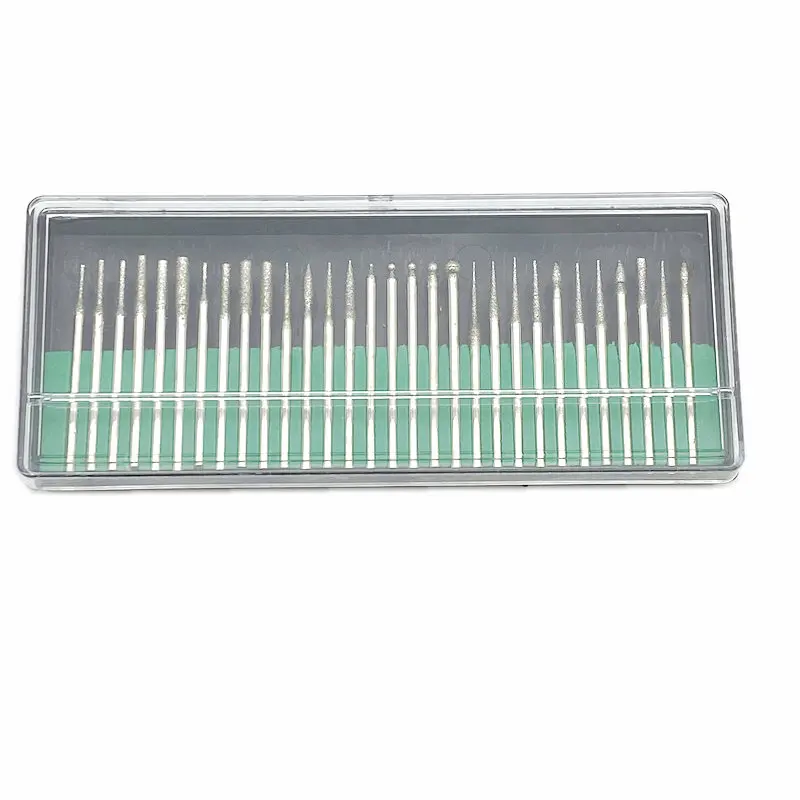 Алмазные шлифовальные буры с хвостовиком 30 шт. 2 35 мм игольчатый гравировальный