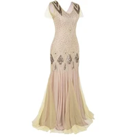 1920s beaded sequins gatsby flapper dresses long vintage women dresses sparkling chiffon sexy chic new club dresses plus size