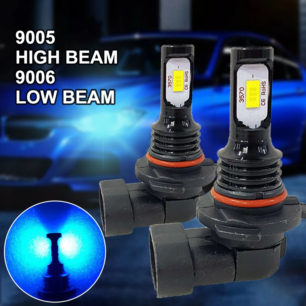 

4Pcs LED Bulb 9005 9006 Car Headlight Bulb 12/24V Hi/Lo Beam Combo 8000K Ice Blue Fog Light Auto Lamp Kit for Honda Accord 03-07