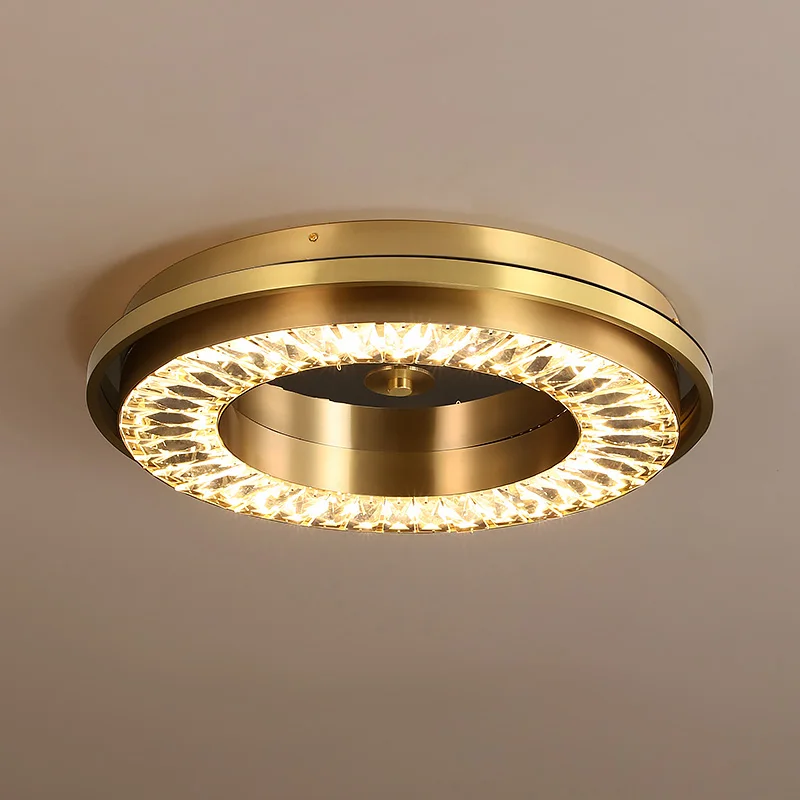 Современный медный светодиодный кристаллический Потолочный светильник