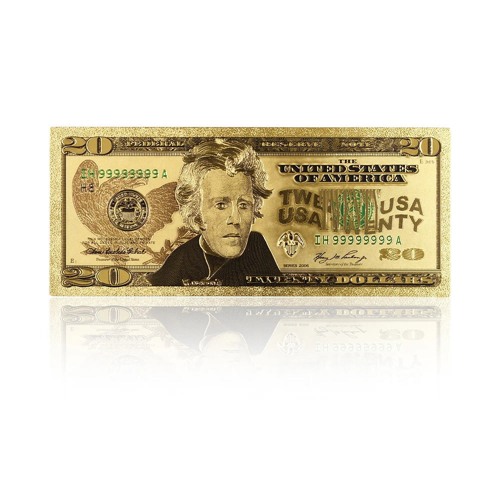 24k Золотая банкнота позолоченная фольга художественное оформление подарочная