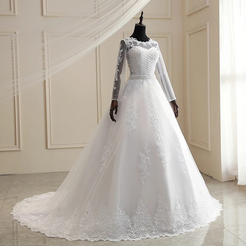 Mrs Win новые съемные Свадебные платья со шлейфом принцесса Vestido De Noiva аппликационные Жемчужины для Кружева Свадебные платья 2 в 1 бальное платье