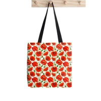 shopper beautiful red poppy flowers printed tote bag women harajuku shopper handbag girl shoulder shopping bag lady canvas bag