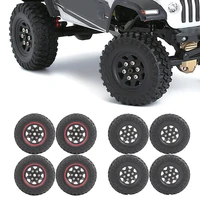4pcs 5017mm 1 0 beadlock wheel rims tires set for 124 rc crawler car axial scx24 90081 upgrade accessories parts