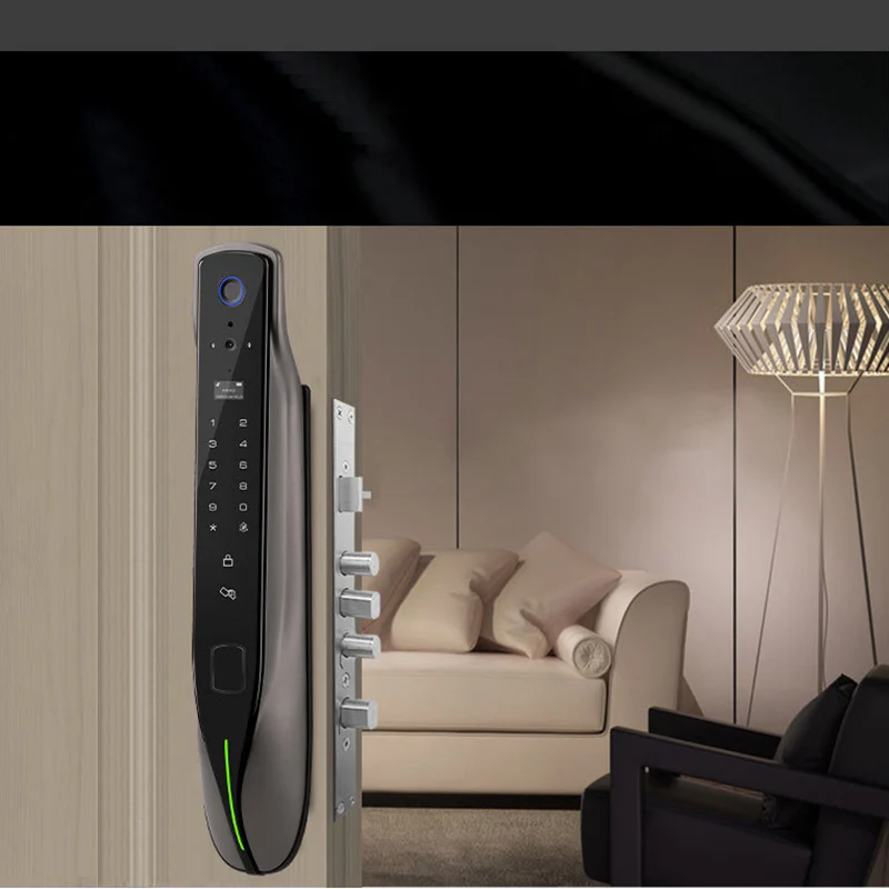 

Automatic Built-in Camera Tuya WiFi APP Remote Control Lock Peephole Recognition Fingerprint Password Card Key Smart Door Lock