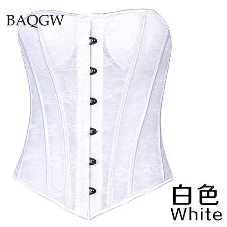 

Women Sexy Bustiers Corset White Wedding Party Club Lace Up Mesh See Through Waist Slimming Punk Goth Korset Femme Sexy Corset