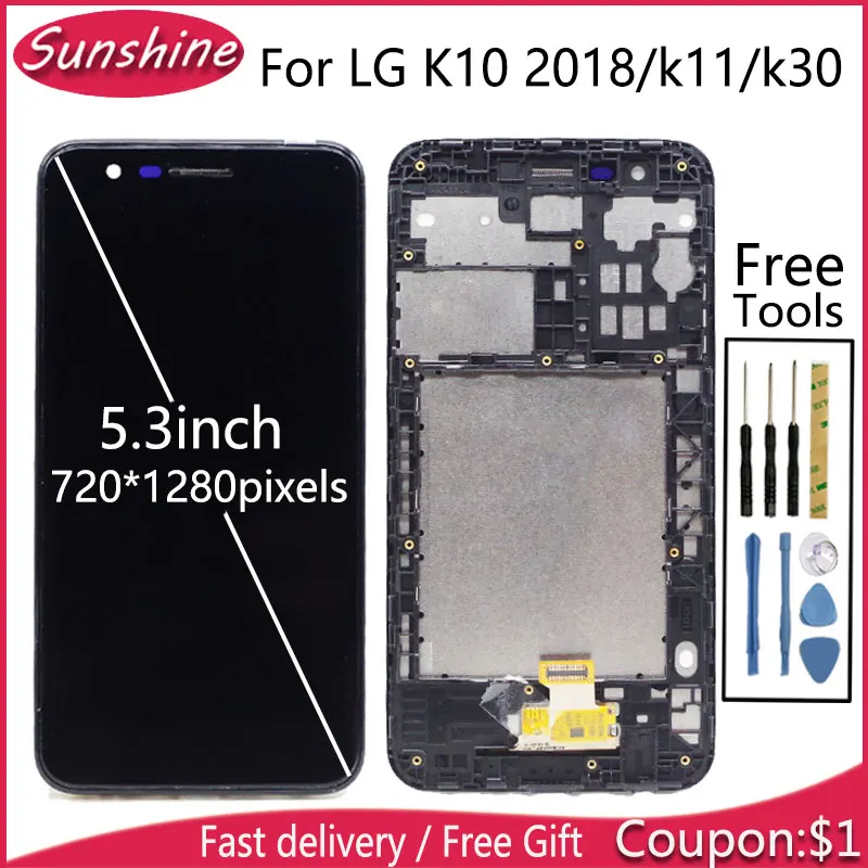 ЖК дисплей для LG K10 2018 100% тестирование K11 K30 с сенсорным экраном в сборе дисплеем