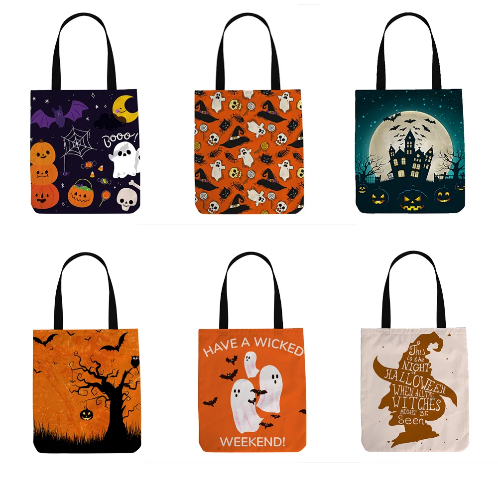 

Halloween Personalized Gift Storage Candy Bag Women's Shopping Travel Portable Handbag Pattern Customization