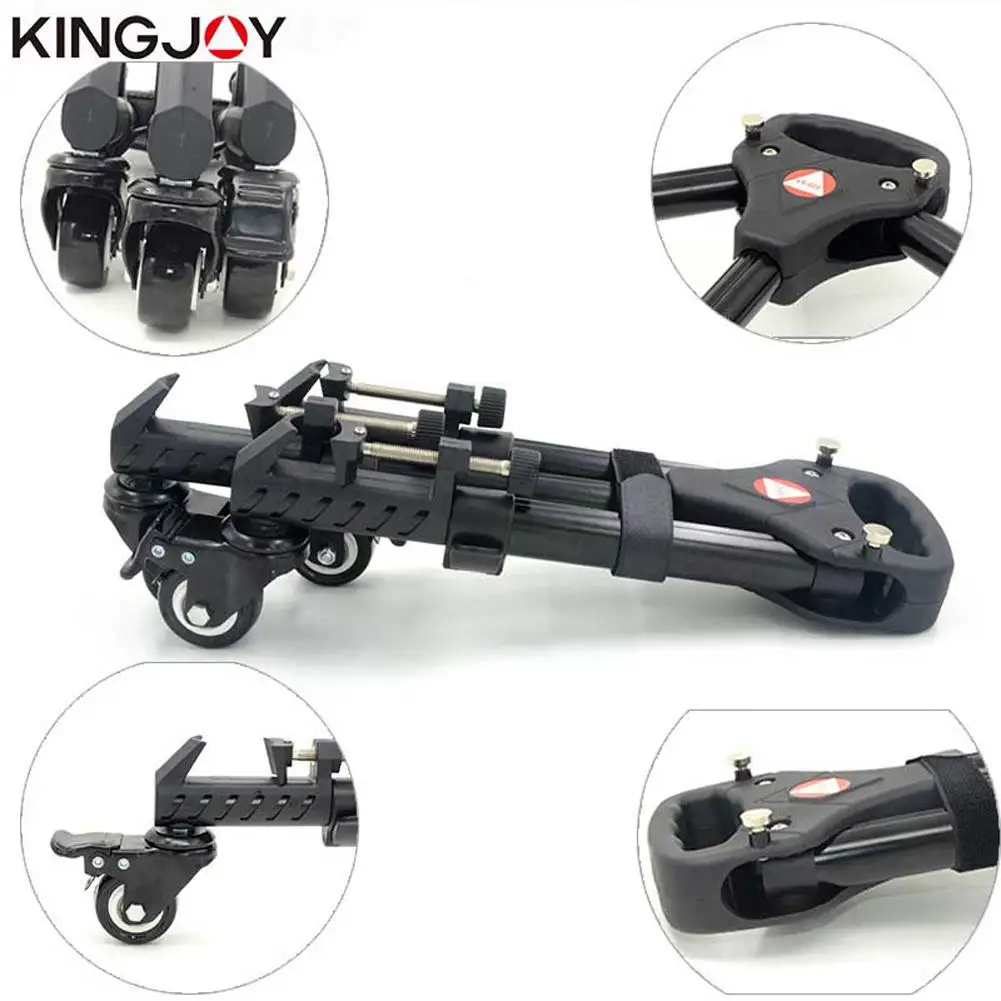 BEESCLOVER KINGJOY VX 600 Профессиональный Металлический трехколесные штатив Трипод с шкив