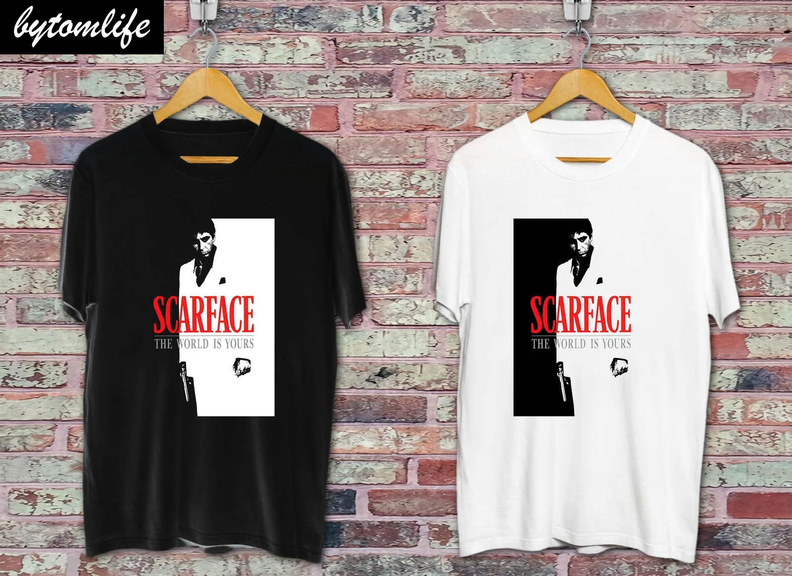 Новинка! Модная черно белая футболка SCARFACE классная повседневная мужская с