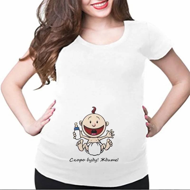 Рубашка для беременных с русским принтом малышей топ женщин женская Футболка