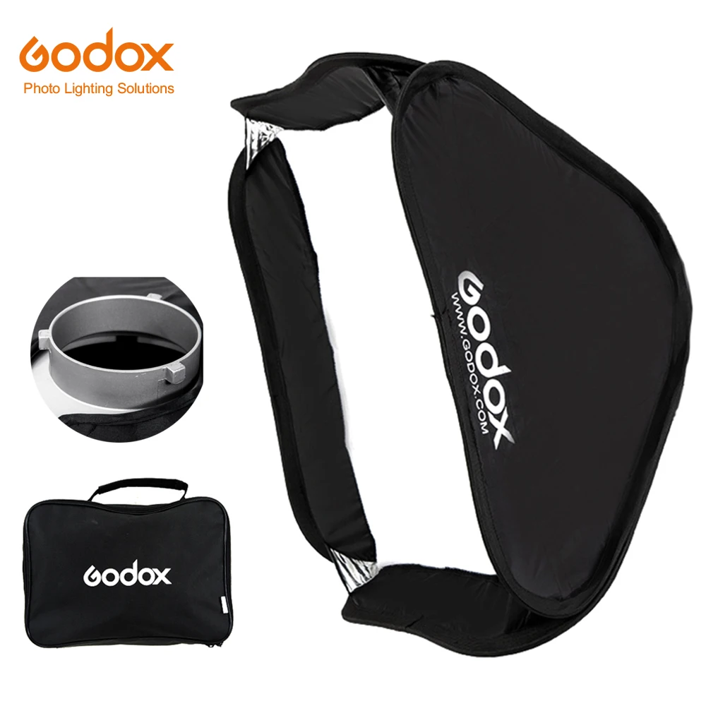 Складной портативный софтбокс Godox 60x60 см 80x80 с креплением Bowens + сотовая сетка