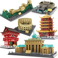city architecture building blocks chinese great wall moscow church new york statue of liberty street moc model construction toys