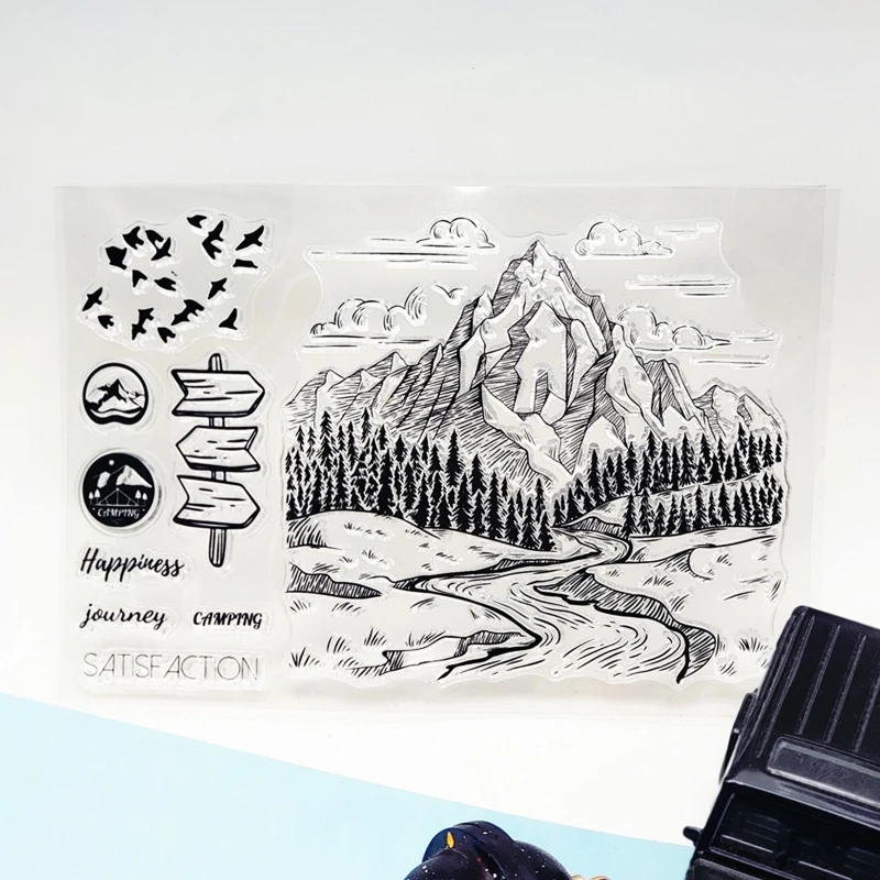 Новейшая модель Горы силиконовый прозрачный чехол печать штамп DIY Скрапбукинг