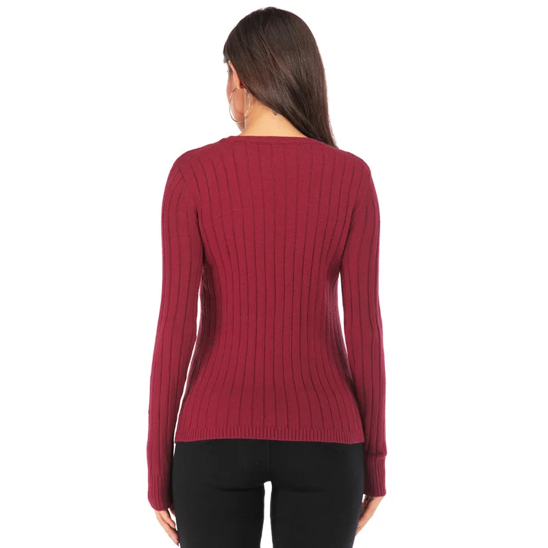 Suvance Autumn Winter Office Lady Knitted O Neck 3 Solid Color One Size Sweater Fashion Slim Women Basic Pullover Jl-yh150 | Женская