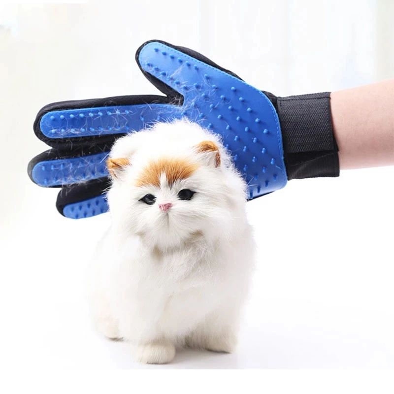 

Dog Pet Grooming Glove Silicone Cats Brush Comb Deshedding Hair Gloves Dogs Bath Cleaning Supplies Animal Combs by Dog Combs