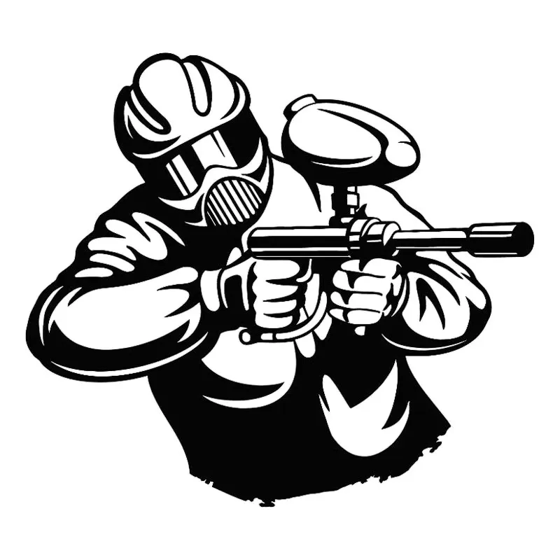 Автомобильная наклейка для стрельбы пейнтбола игровой пистолет маска