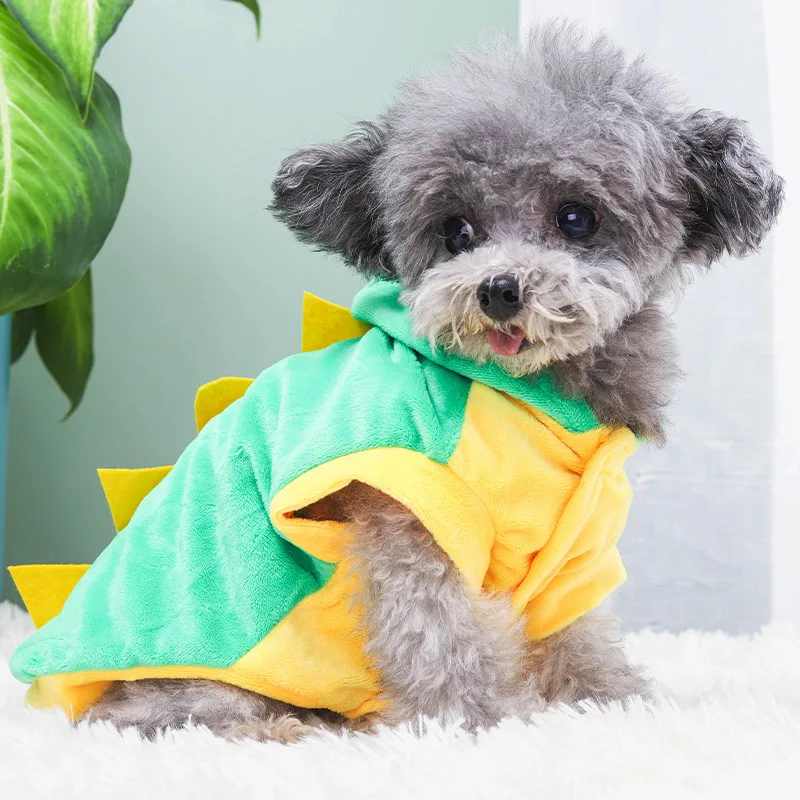 

Весенне-осенняя смешная одежда для домашних животных, одежда-трансформер с динозавром, модная Милая Тедди Одежда для собак, набор для кошек