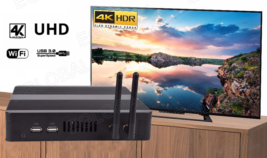 Дешевые windows 10pro Мини ПК компьютер Intel core i3/i5/i7/celeron настольный компьютер wifi HTPC безвентиляторный VESA крепление