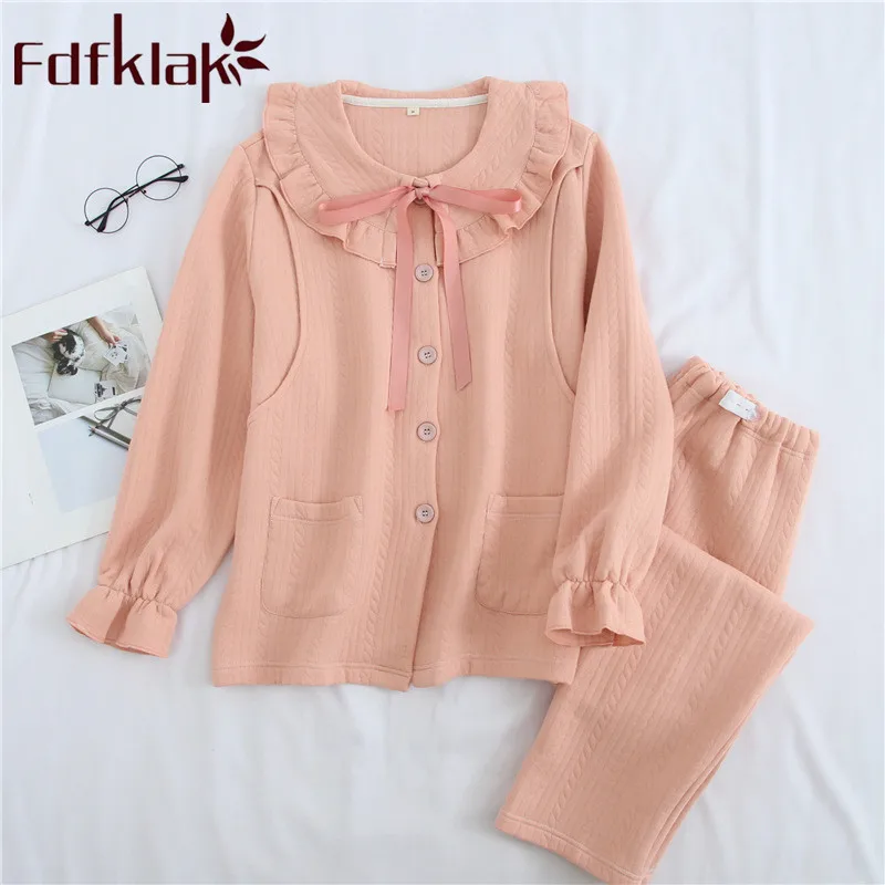 Пижама Fdfklak для беременных кормящих мам s розовая пижама осенний костюм 2019 с