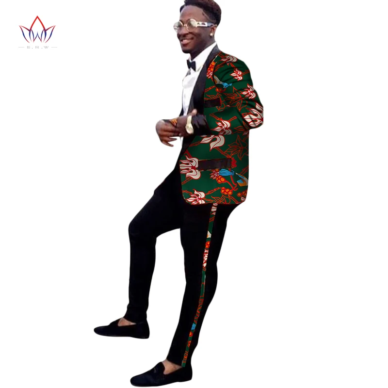Новое поступление Африканский воск печати мужской костюм Топ dashiki и брюки набор Базен плюс размер традиционная африканская одежда WYN320 - Цвет: 2