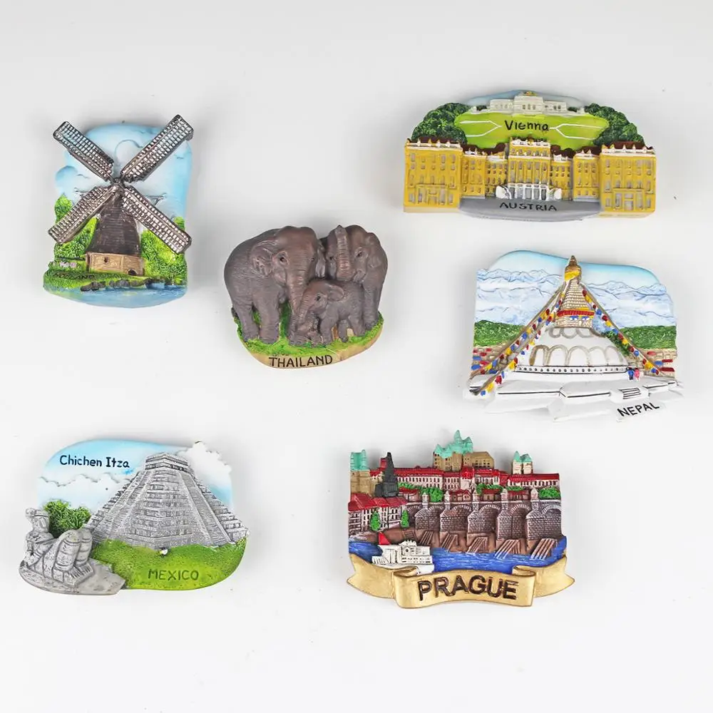 

Австрия Холланд Таиланд туристические подарки полирезина непла холодильник магнитные наклейки путешествия Прага магнит на холодильник су...