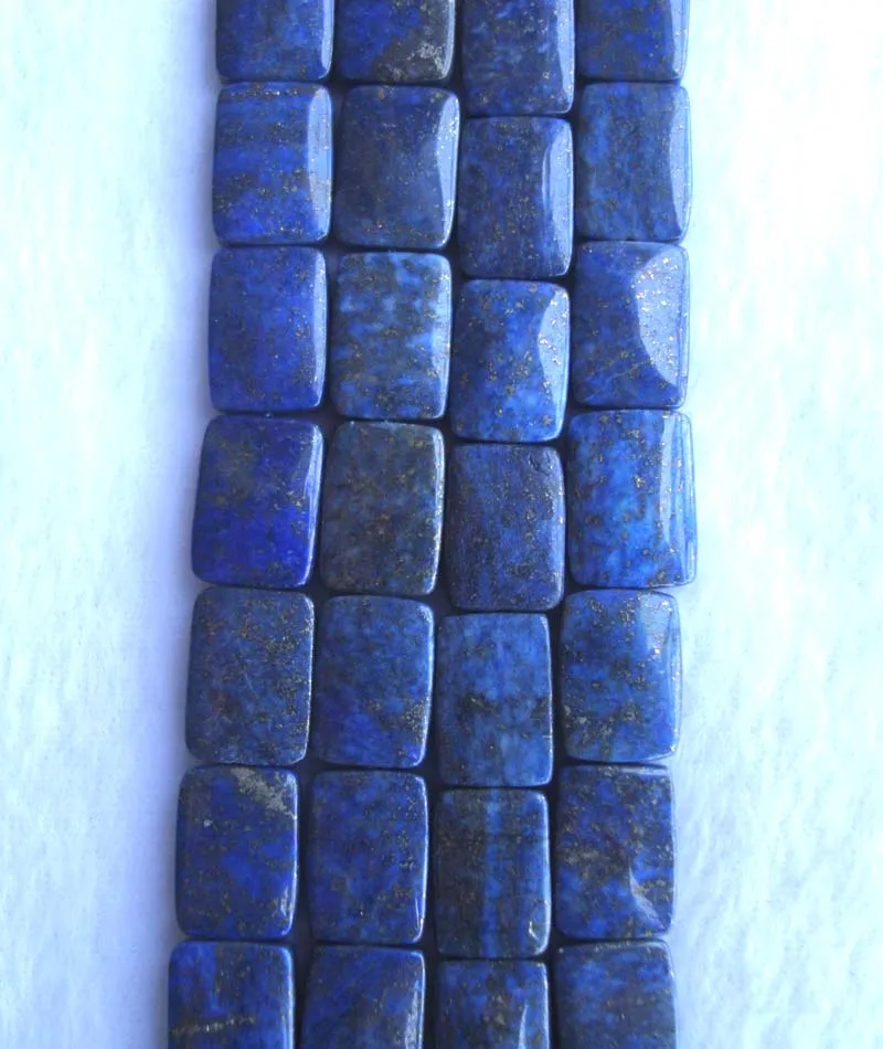 Бусины прямоугольные из натурального лазурита 10 х14 мм для изготовления