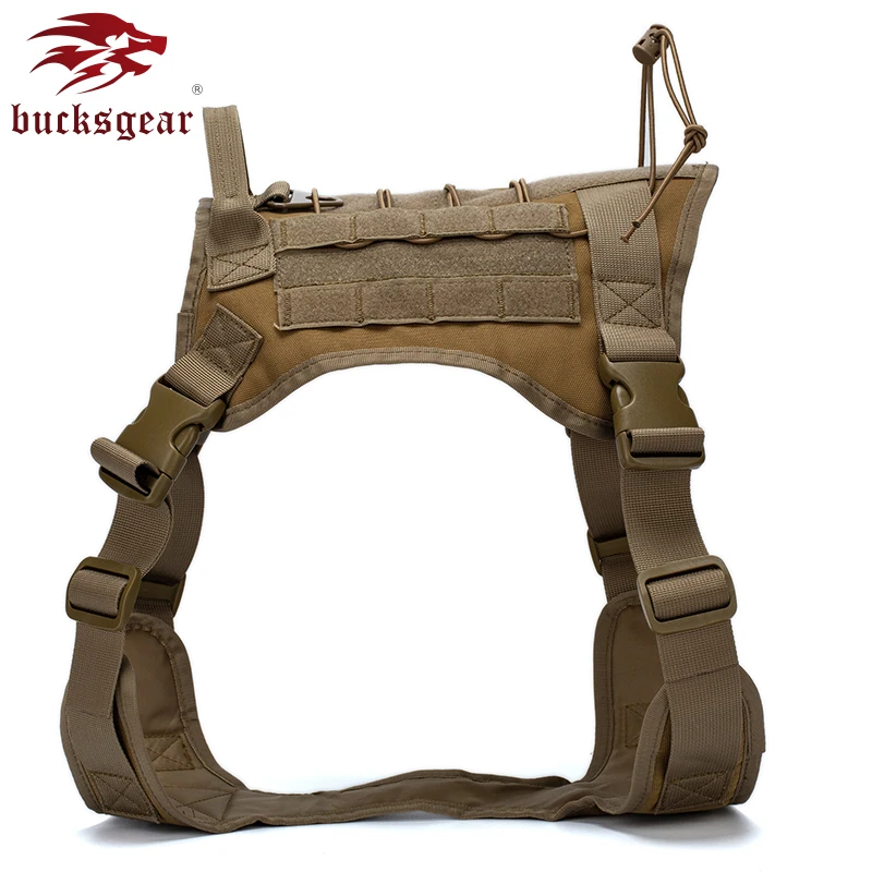 

BUCKSGEAR 1000D durable hunting dog chest rig outdoor police duty dog combat vest big military dog body armor